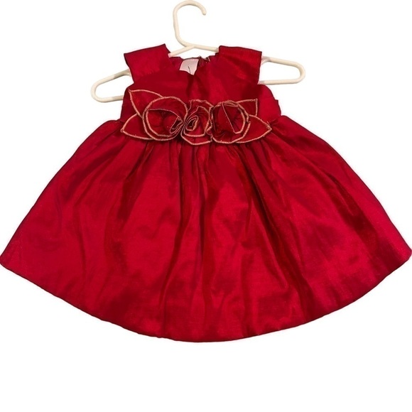 Julia Lee red Satin Formal Flower Girl Dress Christmas Valentine’s small 6-9 - Picture 1 of 6